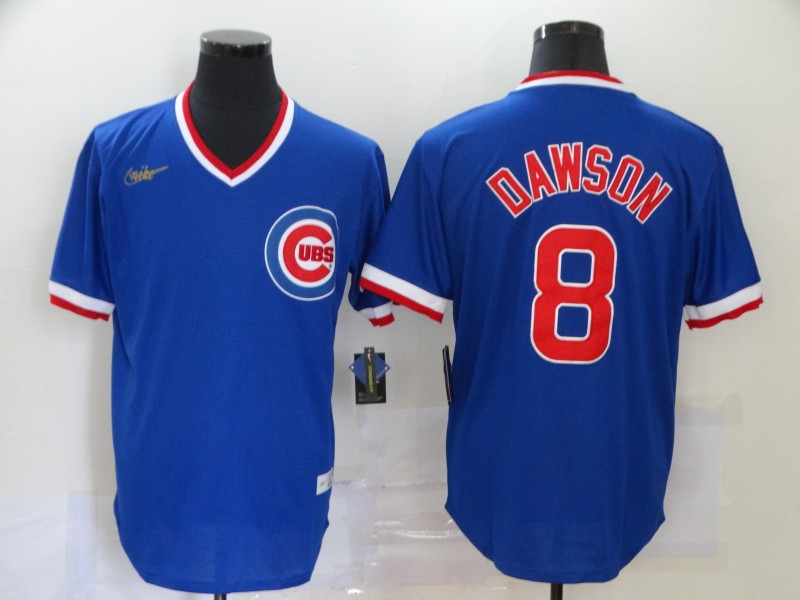 Men Chicago Cubs 8 Dawson blue logo new MLB Jerseys